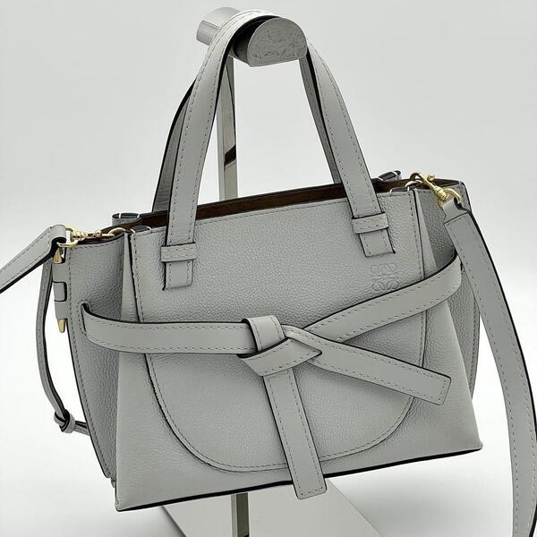 【人気カラー】 LOEWE ロエベ ゲートトップハンドル 2WAYハンドバッグ ホワイト系 レディース 正規品 ショルダーバッグ ビジネス