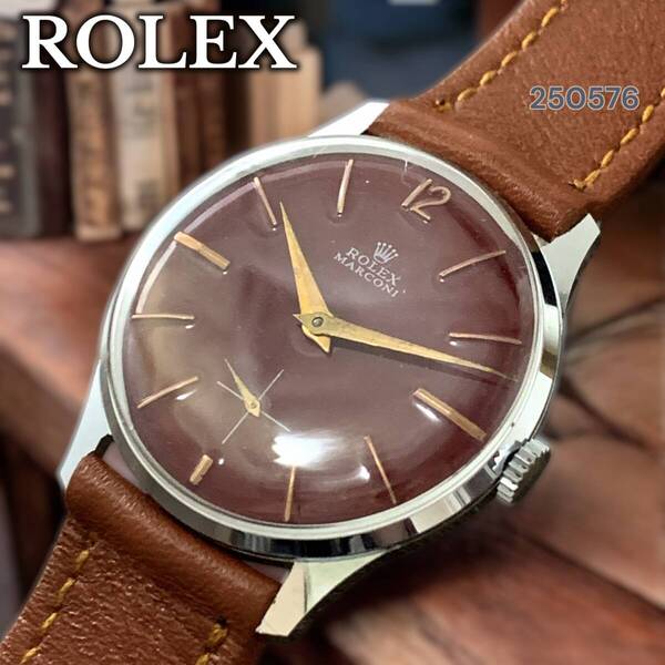 【渋カラー】ロレックス マルコーニ/ROLEX MARCONI 36mm 動作良好 アンティーク スモセコ ビンテージ メンズ腕時計 手巻き シルバー