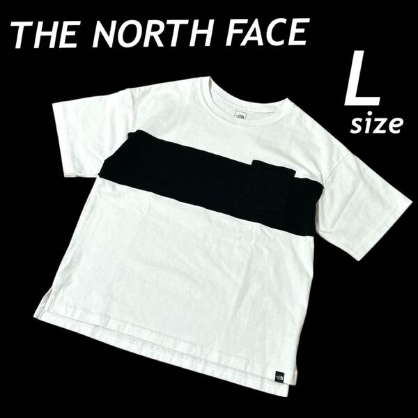 THE NORTH FACE レディース Tシャツ L 半袖カットソー ロゴ NTW32 062 ゴールドウィン アウトドア ホワイト×ブラック系 (E09)★