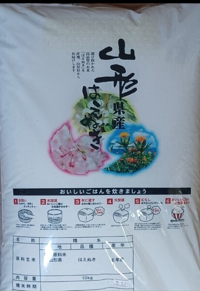 山形県産 はえぬき 令和6年産 20kg 10kg×2袋 白米 精米日令和7年4月中旬 全国送料無料
