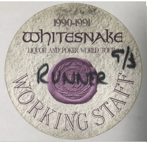 WHITESNAKE BACKSTAGE BASS LIQUOR AND POKER WORLD TOUR 1990-1991