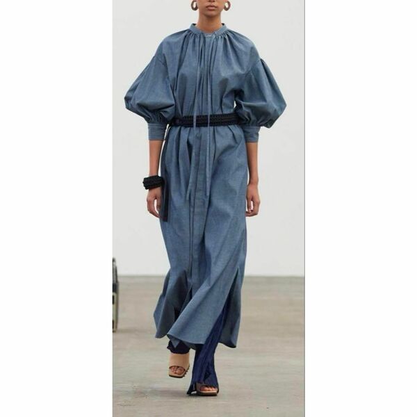 美品 ハイク HYKE CHAMBRAY GATHERED DRESS ドレス