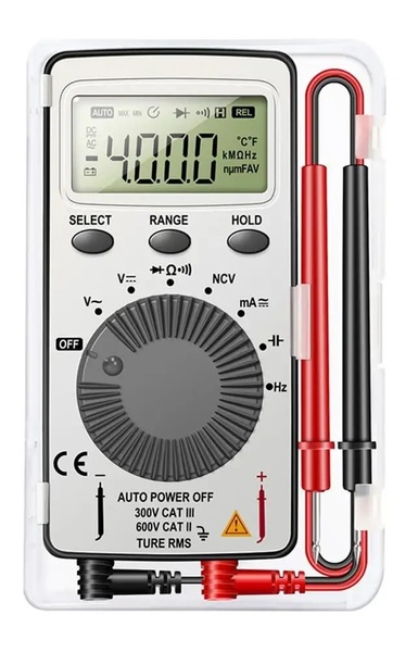 高性能ポータブル 新型AN101r 電池取付済 4000カウント 自動レンジ切替 デジタルテスター/マルチメーター