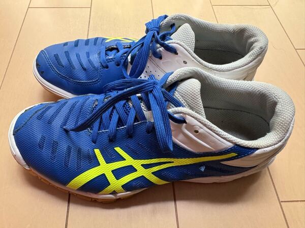 爆安 ASICS アシックス 卓球 シューズ ATTACK EXCOUNTER 2 23.5cm 1073A002 アタック エクスカウンター ブルー×ホワイト スニーカー靴NIKE