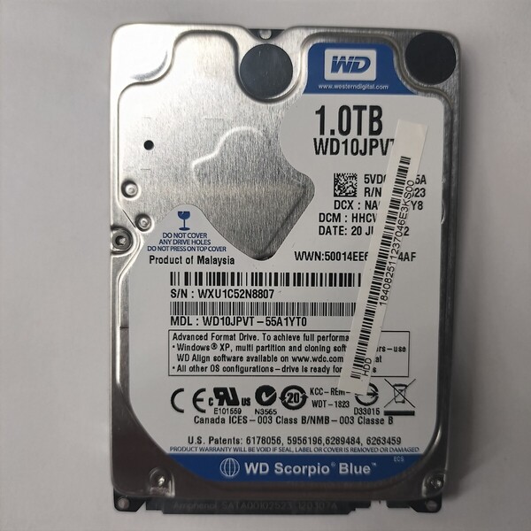 ★送料無料★WD 1TB 2.5 SATA HDD 正常品 Y78