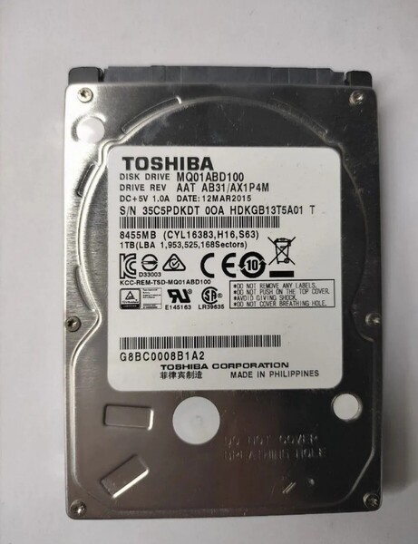 ★送料無料★TOSHIBA 1TB 2.5 SATA HDD 正常品 Y49