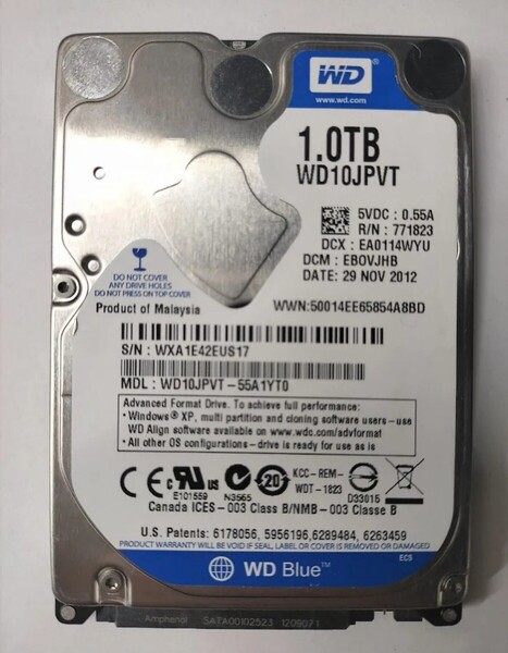 ★送料無料★WD 1TB 2.5 SATA HDD 正常品 Y52