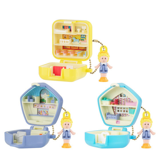 ★3個★新品★カプセル発送★LAVENDER★LIGHT BLUE★YELLOW★Polly Pocket★ポーリーポケット★ミニチュアチャーム★ガチャ★
