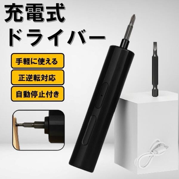 黒丸 Type-C 充電式 電動ドライバー セット DIY 小型 USB充電式 電動ドリル 工具 ドリル ペン型 丸型 工具 軽量 コードレス ドライバー