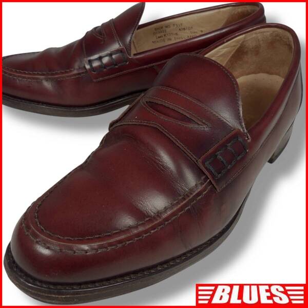 即決★Loake★27.5cm レザーコインローファー ローク 英国製 メンズ UK9 茶 本革 ビジネスシューズ 本皮 スリッポン 革靴