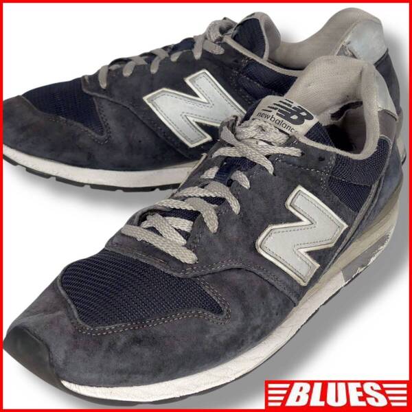 即決★New Balance★29cm レザースニーカー ニューバランス 996 メンズ グレー 本革 ウォーキングシューズ 皮 スニーカー 革靴 アウトドア