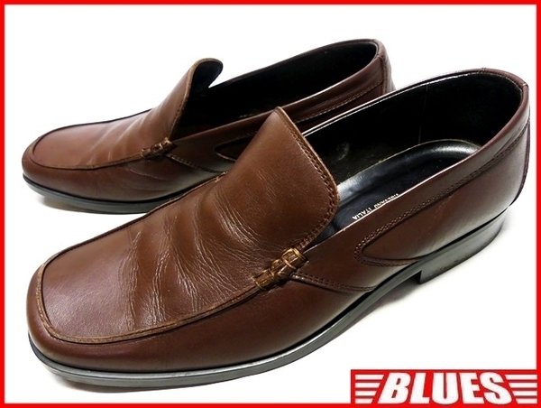 即決★GIULIO FIORAVANTI BOSI★26cm レザーバンプローファー ジュリオフィオラバンティボシ メンズ 茶 本革 ビジネスシューズ 本皮 革靴