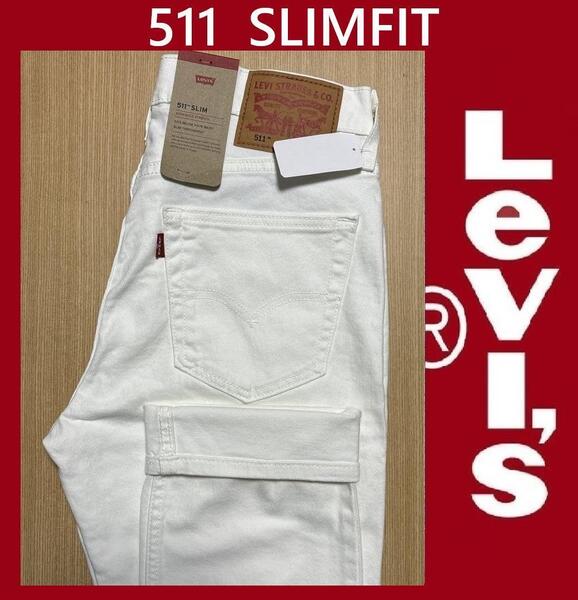 W34 ★ 新品 LEVI'S 511 ★ リーバイス スリムフィット ホワイト 白 ストレッチ デニム パンツ ジーンズ JEANS 04511-1943