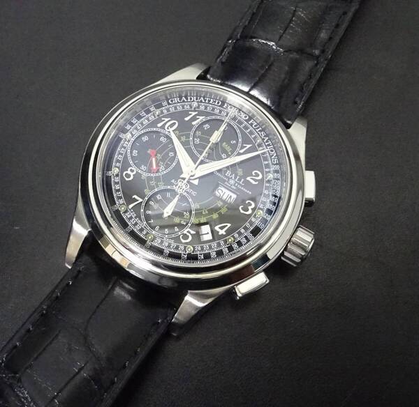 2025年5月OH・仕上済 BALL WATCH ボールウォッチ トレインマスター パルスメーター クロノグラフ CM1010D 自動巻 メンズ 本物
