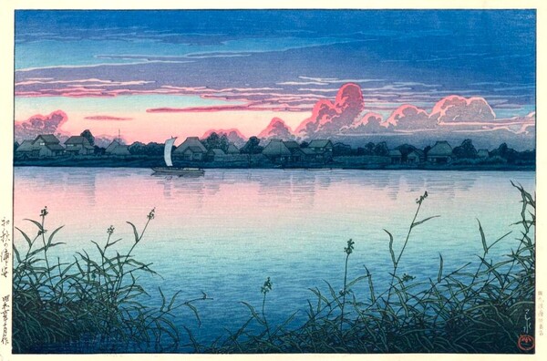 川瀬巴水(No48)5作品 高画質マット紙仕上 ①初秋の浦安②裾野近辺③室戸岬④中禅寺湖⑤山中湖
