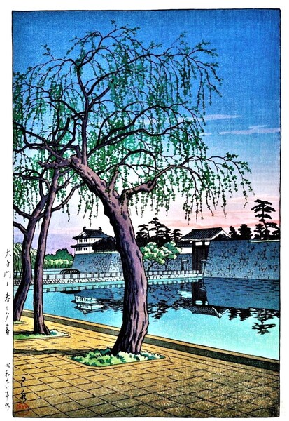 ■□5作品(No176) 川瀬巴水 マット紙仕上 ①大手門の春の夕暮②奈良の雨③松島五大堂の雪④丹後の宮津⑤塩原畑下り □■