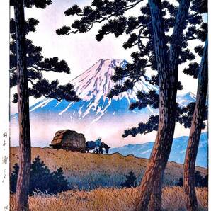 ■□5作品(No336) 川瀬巴水 越前和紙複製仕上 ①田子の浦の夕②うら磐梯青沼之朝③三宝寺池④大根河岸の朝⑤十和田子之口 □■