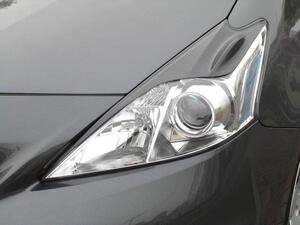 プリウスα (ハロゲン用) ZVW40W H23年5月~H26年10月 TOYOTA PRIUS 塗装済 (070ホワイトパール) アイライン 左右セット 新品 (NO.315)