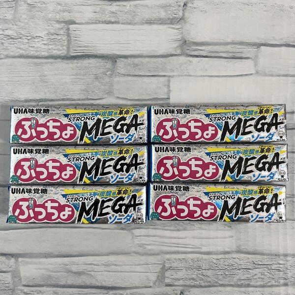 UHA味覚糖 ぷっちょ スティック ストロング メガソーダ 10粒 ×6個 ソフトキャンディ