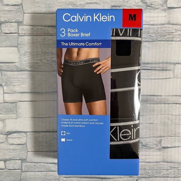 カルバンクライン メンズ ボクサーパンツ 3枚 M ブラック Calvin Klein 男性用 紳士 下着 パンツ コストコ ストレッチ ボクサーブリーフ
