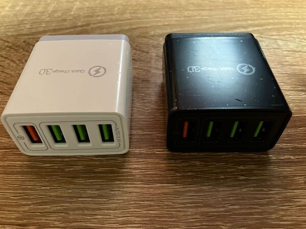 新品 USB 充電器 4ポート 3.1A ACアダプター 100V電源 急速 Q.C3.0スマホ iPhone Android スマートフォン 携帯電話 軽量 二個セット