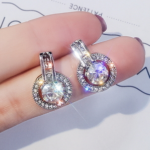 高品質キラキラ★キュービックジルコニア ダイヤモンド★スタッド ピアス シルバー