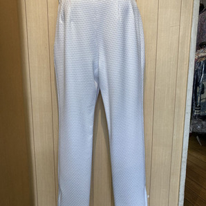 日本製レディース ミセス向き織り柄入り(格子)・パンツ(左横ファスナー・裾ファスナー)13号★キャリー品でのお値打ち出品です!