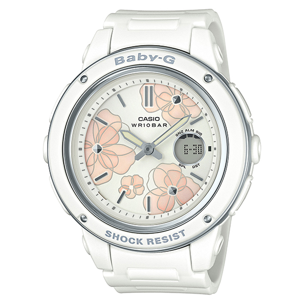 送料無料★特価 新品★CASIO カシオ 国内正規品★BABY-G BGA-150FL-7AJF フローラルダイアルシリーズ 花柄 ホワイト レディース腕時計
