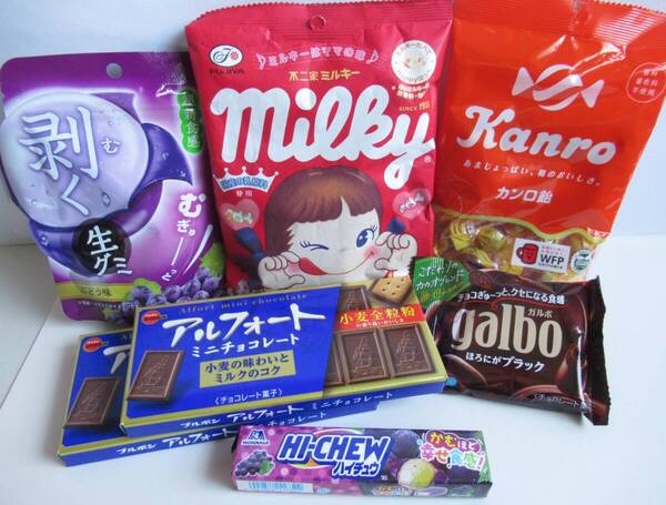 お菓子 甘いものセット キャンディ,飴,グミ,チョコレートなど /送料無料 不二家ミルキー,カンロ飴,ハイチュウ,生グミ,アルフォートミニ