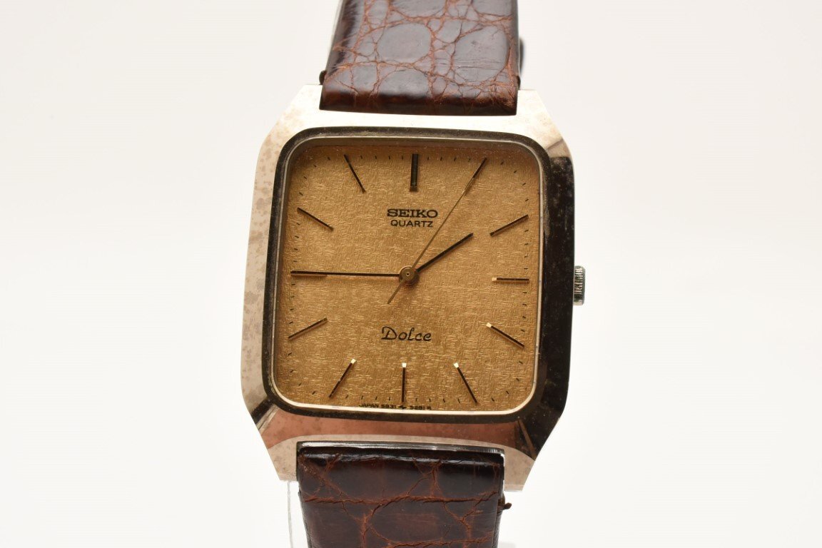 Vintage【NEAR MINT】Seiko Dolce 5931-5460 Gold Dial Quartz