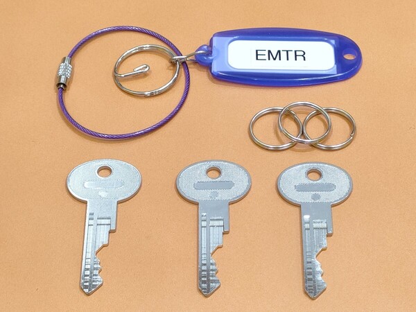合鍵3本(EMTR422) NKC、エレベータートランクルームキー、EMTR、カギ、紫タグ、コピーキー、純正キーではありません、ネコポス便無料配送