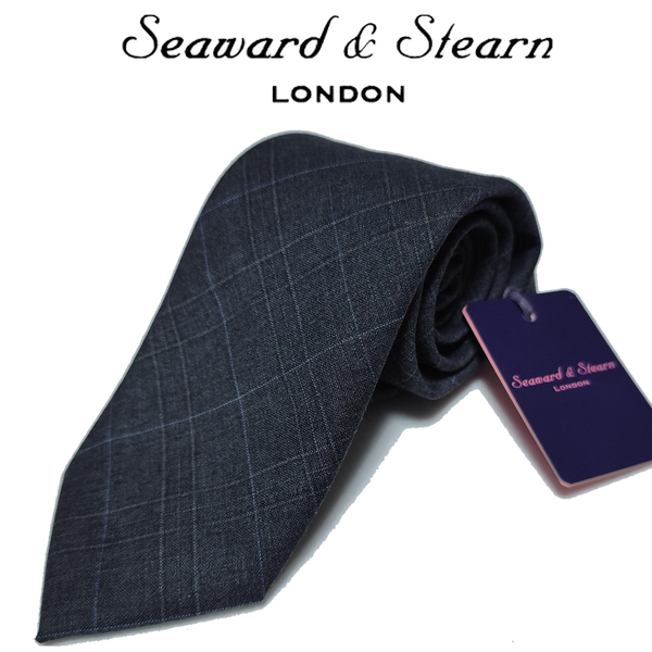 N67 新品/送料込 英国製 Seaward & Stearn ハンドメイド ネクタイ シーワード & スターン ウール チェック
