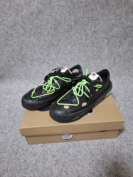 ナイキ NIKE × OFF‐WHITE BLAZER LOW 77 OW BLACK 25.5cm DH7863-001 ブレーザー ロー オフホワイト コラボ ヴァージルアブロー 黒