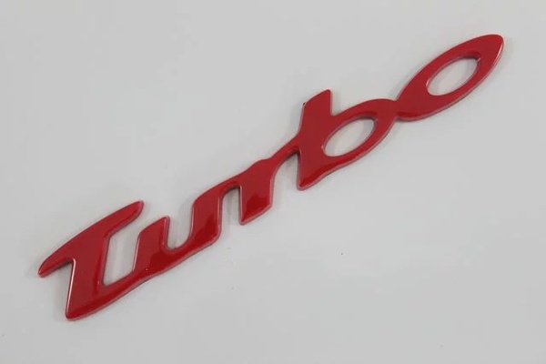 ターボTURBOエンブレムレッド仕様 限定新生産ロット分 高品質 赤 ステッカー ロゴ ポルシェ風 旧車 カスタム 3d トヨタ ホンダ ダイハツ