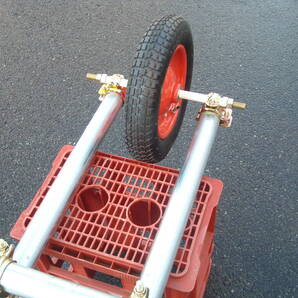 一輪車の車軸☆単管フレーム用〔車軸と異径クランプのみ〕☆送料込み