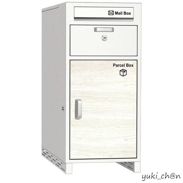 宅配ボックス 宅配BOX 置き配 ポスト付き 郵便受け 複数投函可能/大容量 140L 組み立て不要 ホワイト 防水 屋外 簡単設置 両開扉 盗難防止