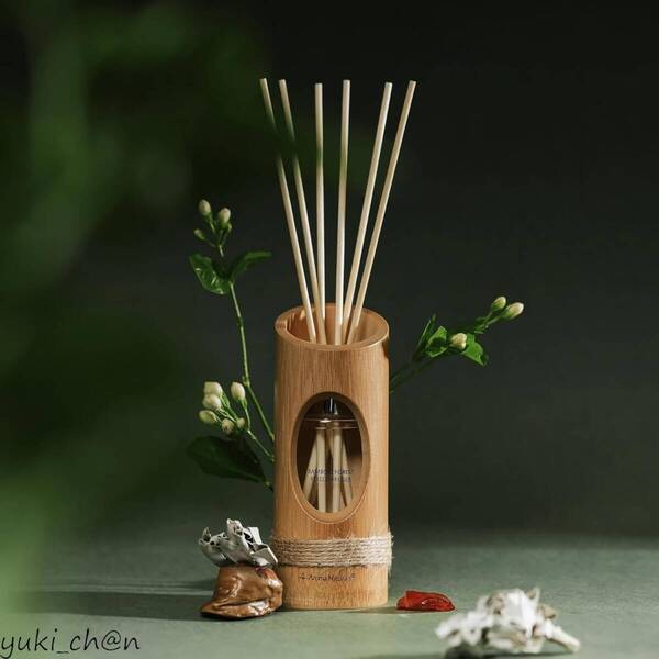 リードディフューザー ルームフレグランス 芳香剤 Bamboo Forest 天然竹素材スリーブ 100ml リラックス 癒し プレゼント ギフト