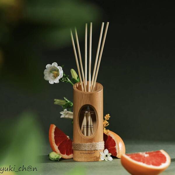 リードディフューザー ルームフレグランス 芳香剤 YUZU BLOSSOM 天然竹素材スリーブ 100ml リラックス 癒し プレゼント ギフト
