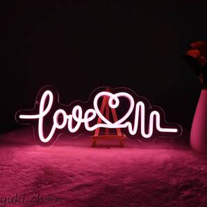 ハートネオンサイン あなたのハートにLOVE注入 heart装飾 バレンタイン飾り 自宅 間接照明 プレゼント ピンク 約40×15.2㎝
