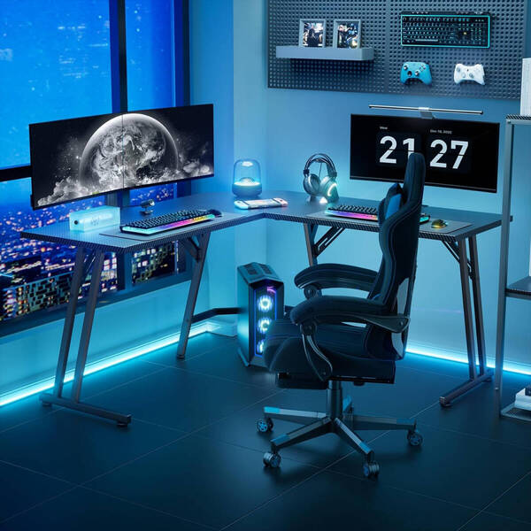 ゲーミングデスク L字デスク ブラック 130cm×130cm PCデスク パソコンデスク コーナーデスク オフィスデスク 大型机
