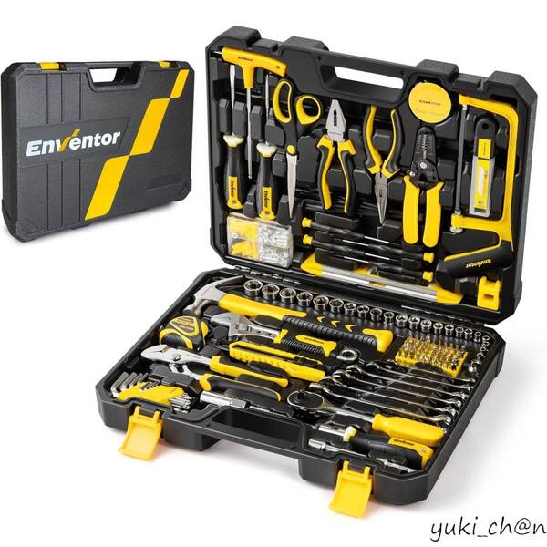 工具セット ホームツールセット 家庭修理 工具箱 道具セット DIYセット 日常ツールキット 家庭用 車整備 家具組み立て 便利な収納ケース付