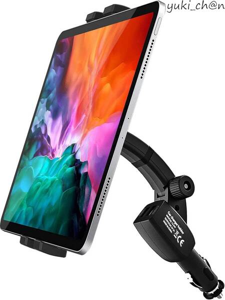 シガーソケット 車載ホルダー タブレット スタンド スマホ 向きデュアルUSBポート設計カーマウント 対応機種 4-11インチデバイス