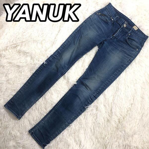 YANUK ヤヌーク NEIL デニムパンツ ジーンズ Gパン ズボン ストレッチ ブルー W28 ユニセックス レディース 女性 メンズ 男性 57283004