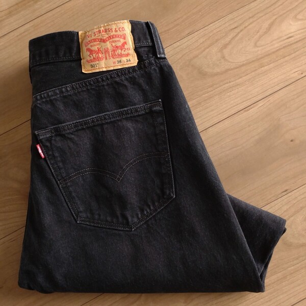 Levi's 501ブラックデニム/16年製/古着/実寸W35L30【L4672】