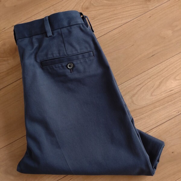 Brooks Brothers チノスラックスパンツ/2タック/濃紺/古着/W32L32【L4694】
