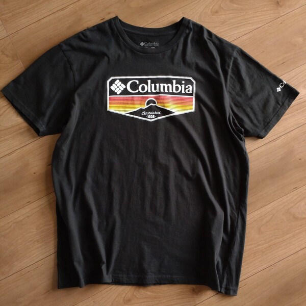 Columbia 半袖TEE/黒/古着/MEN'S XL【J768】