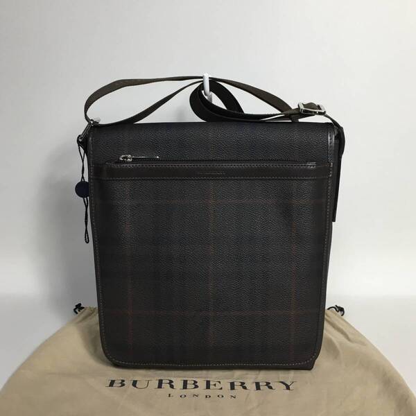 75B53|美品|バーバリー ショルダーバッグ ダークブラウン チェック