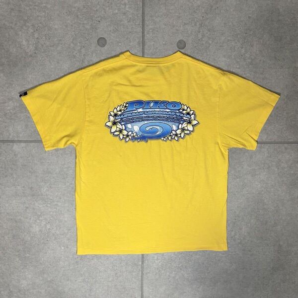 PIKO Tシャツ サーフT あのちゃん シングルステッチ 90s ハイビスカス ピコ 半袖 ヴィンテージ プリント あいみょん イエロー