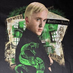 ハリーポッター Tシャツ ドラコ・マルフォイ スリザリン ムービー 00s 実物 Harry Potter プリント ヴィンテージ ブラック XXL