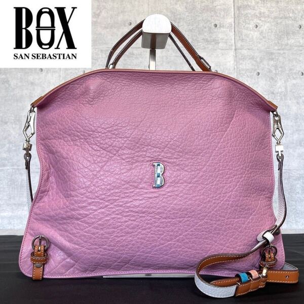 美品 BOX SAN SEBASTIAN WAKO 銀座和光 定価15万程 ボックスサンセバスチャン ローズピンク 2WAY ハンドバッグ ショルダーバッグ